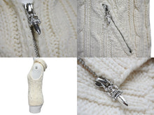 Load image into Gallery viewer, CHROME HEARTS クロムハーツ ダガージップ ニットベスト フード ホワイト シルバー925 カシミヤ サイズS 美品 中古 55352