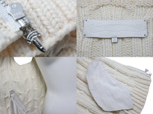 Load image into Gallery viewer, CHROME HEARTS クロムハーツ ダガージップ ニットベスト フード ホワイト シルバー925 カシミヤ サイズS 美品 中古 55352