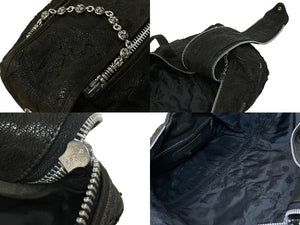 CHROME HEARTS クロムハーツ ダッフルバッグ スモール セメタリークロスパッチ SV925 デストロイレザー 美品 中古 55353
