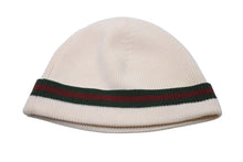 Load image into Gallery viewer, GUCCI グッチ ニット ニット帽 ニットキャップ ビーニー ウール ローゲージ ウェビングライン サイズ L 美品 中古 55356