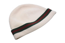 Load image into Gallery viewer, GUCCI グッチ ニット ニット帽 ニットキャップ ビーニー ウール ローゲージ ウェビングライン サイズ L 美品 中古 55356