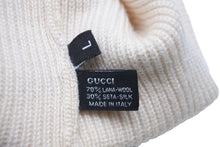Load image into Gallery viewer, GUCCI グッチ ニット ニット帽 ニットキャップ ビーニー ウール ローゲージ ウェビングライン サイズ L 美品 中古 55356