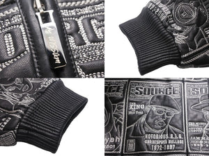 極美品 al wissam アルウィッサム ジャケット 総刺繍 SOURCE MAGAZINE レザージャケット 中古 55358