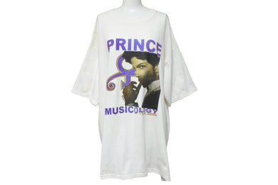 Prince プリンス MUSICOLOGY TOUR Vintage T-shirt 半袖Ｔシャツ 2004年 ツアー ホワイト コットン 美品 中古 55368