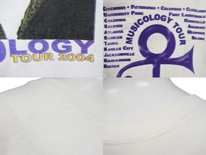 Prince プリンス MUSICOLOGY TOUR Vintage T-shirt 半袖Ｔシャツ 2004年 ツアー ホワイト コットン 美品 中古 55368