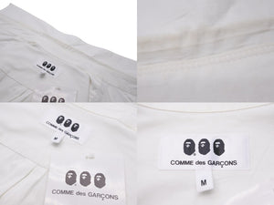 A BATHING APE アベイシングエイプ COMME des GARÇONS コムデギャルソン 長袖シャツ ホワイト 001SHG721909X 良品 中古 55392 