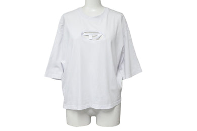 DIESEL ディーゼル T-Rowy カットアウト ロゴ 半袖Ｔシャツ ホワイト 白 トップス オーバーサイズ A11559 サイズXS 美品 中古 55393