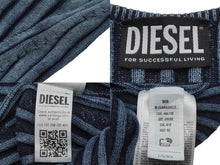 Load image into Gallery viewer, DIESEL ディーゼル M-Clarksville チューブトップ ロゴ プレート ニット ブルー 青 シルバー金具 A05770 サイズXS 美品 中古 55394