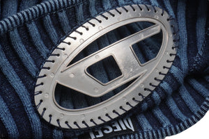 DIESEL ディーゼル M-Clarksville チューブトップ ロゴ プレート ニット ブルー 青 シルバー金具 A05770 サイズXS 美品 中古 55394
