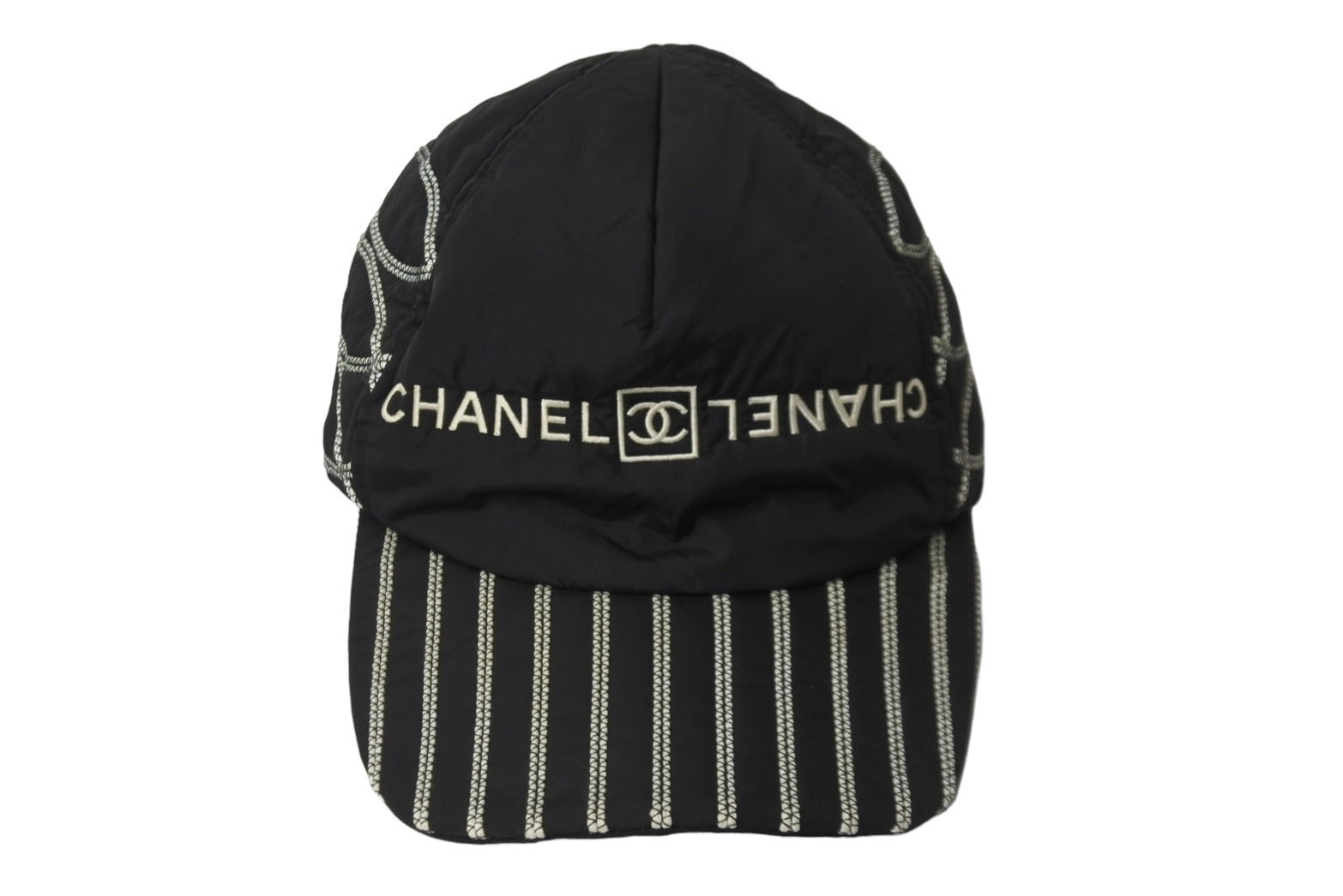 美品！CHANEL シャネルスポーツラインロゴプレートキャップ