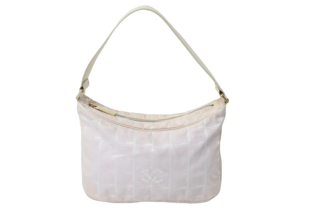 CHANEL シャネル ハンドバッグ ニュートラベルライン ココマーク 8番台 ピンク ナイロン ゴールド金具 良品 中古 55411