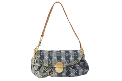 LOUIS VUITTON ルイヴィトン ショルダーバッグ モノグラム デニム ミニプリーティ レイエ ハンドポーチ M95333 美品 中古 55412