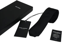 画像をギャラリービューアに読み込む, YVES SAINT LAURENT イヴサンローラン シグネチャー イブニングスキニータイネクタイ 7200953Y0431000 美品 中古 55417 