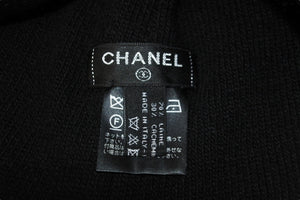 極美品 CHANEL シャネル ココマークロゴ ニット帽 帽子 キャップ ビーニー カシミア ブラック ブルー 中古 55418