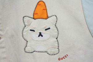 極美品 GUCCI グッチジャケット 23AW アニマルプリント ベージュ コットン サイズ48 737636 XDCE8 中古 55420 