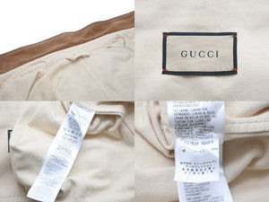極美品 GUCCI グッチジャケット 23AW アニマルプリント ベージュ コットン サイズ48 737636 XDCE8 中古 55420 
