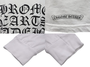CHROME HEARTS クロムハーツ 長袖Ｔシャツ カットソー ロゴ入り ホワイト ブラック コットン サイズS 美品 中古 55426