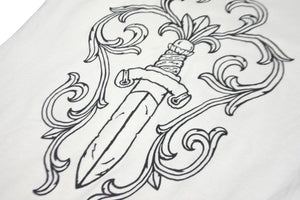 CHROME HEARTS クロムハーツ 半袖 Ｔシャツ マックスフィールドダガーバックプリントサイズ S ホワイト 良品 中古 55427