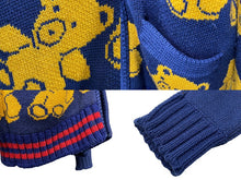 Load image into Gallery viewer, GUCCI グッチ カーディガン テディベア ジャカード ネイビー ウール 439694 X5F50 サイズS 美品 中古 55431