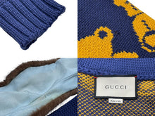 Load image into Gallery viewer, GUCCI グッチ カーディガン テディベア ジャカード ネイビー ウール 439694 X5F50 サイズS 美品 中古 55431