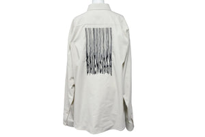 極美品 BALENCIAGA バレンシアガ 21AW バーコードロゴ オーバーサイズ 長袖シャツ グレー 662982 サイズ38 中古 55433