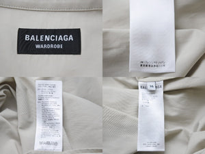 極美品 BALENCIAGA バレンシアガ 21AW バーコードロゴ オーバーサイズ 長袖シャツ グレー 662982 サイズ38 中古 55433