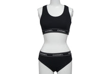 Load image into Gallery viewer, 新品未使用 CHANEL シャネル インナーセットアップ P03020V01014 コットン スパンデックス ブラック サイズ38 中古 55439