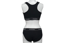Load image into Gallery viewer, 新品未使用 CHANEL シャネル インナーセットアップ P03020V01014 コットン スパンデックス ブラック サイズ38 中古 55439
