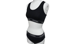 Load image into Gallery viewer, 新品未使用 CHANEL シャネル インナーセットアップ P03020V01014 コットン スパンデックス ブラック サイズ38 中古 55439