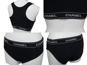 新品未使用 CHANEL シャネル インナーセットアップ P03020V01014 コットン スパンデックス ブラック サイズ38 中古 55439