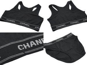 新品未使用 CHANEL シャネル インナーセットアップ P03020V01014 コットン スパンデックス ブラック サイズ38 中古 55439