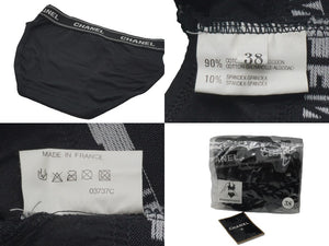 新品未使用 CHANEL シャネル インナーセットアップ P03020V01014 コットン スパンデックス ブラック サイズ38 中古 55439