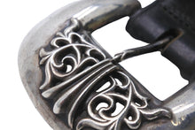Load image into Gallery viewer, CHROME HEARTS クロムハーツ ベルト クラシック3ピースレザーベルト ブラック レザー シルバー金具 良品 中古 55442