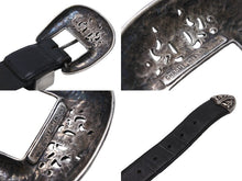 Load image into Gallery viewer, CHROME HEARTS クロムハーツ ベルト クラシック3ピースレザーベルト ブラック レザー シルバー金具 良品 中古 55442