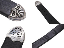 Load image into Gallery viewer, CHROME HEARTS クロムハーツ ベルト クラシック3ピースレザーベルト ブラック レザー シルバー金具 良品 中古 55442