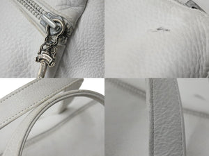 CHROME HEARTS クロムハーツ スモール DFFL TNY タイニー ダッフルバッグ ホワイト シルバー925 レザー 良品 中古 55443