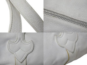 CHROME HEARTS クロムハーツ スモール DFFL TNY タイニー ダッフルバッグ ホワイト シルバー925 レザー 良品 中古 55443