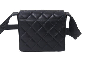CHANEL シャネル ループショルダーバッグ ココマーク マトラッセ 4番台 1997年 ラムスキン ネイビー ゴールド金具 美品 中古 55456