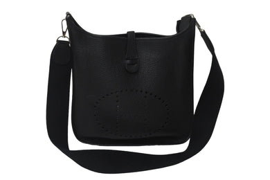 極美品 HERMES エルメス エブリン1GM ショルダーバッグ ブラック □J刻印 トリヨンクレマンス 斜め掛け Hロゴ 中古 55470