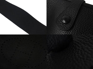 極美品 HERMES エルメス エブリン1GM ショルダーバッグ ブラック □J刻印 トリヨンクレマンス 斜め掛け Hロゴ 中古 55470