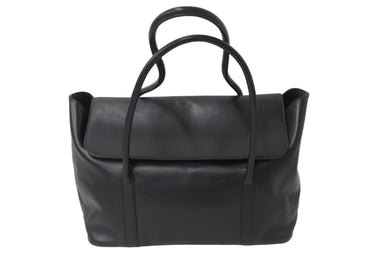 HERMES エルメス マルジェラ期 イニシャル ハンドバッグ 2002年限定 ブラック マットパラジウム金具 エバーカーフ 中古 55476