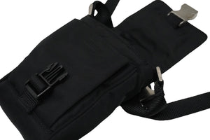 極美品 PRADA プラダ ミニショルダーバッグ ナイロン トライアングルロゴ ブラック シルバー金具 中古 55482 