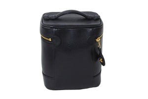 CHANEL シャネル ココマーク バニティバッグ 縦型 ハンドバッグ 5番台 キャビアスキン ブラック ゴールド金具 美品 中古 55487