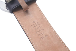 GUCCI グッチ ベルト バックル Gバックル GGスプリームキャンバス メンズベルト ベージュ ダークブラウン 411924 美品 中古 55494