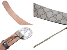 Load image into Gallery viewer, GUCCI グッチ ベルト バックル Gバックル GGスプリームキャンバス メンズベルト ベージュ ダークブラウン 411924 美品 中古 55494