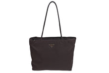 Load image into Gallery viewer, PRADA プラダ TESSUTO CITY トートバッグ ショルダーバッグ トライアングルロゴ ナイロン 茶色 ブラウン B7351 美品 中古 55513