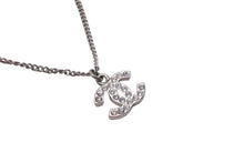 Load image into Gallery viewer, CHANEL シャネル ネックレス ペンダント チョーカー ココマーク ラインストーン シルバー 09V 美品 中古 55518