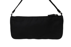 PRADA プラダ ハンドバッグ ワンショルダー トライアングルロゴ ブラック ナイロン シルバー金具 美品 中古 55524 