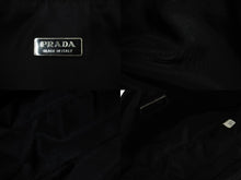 画像をギャラリービューアに読み込む, PRADA プラダ ハンドバッグ ワンショルダー トライアングルロゴ ブラック ナイロン シルバー金具 美品 中古 55524 