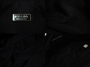 PRADA プラダ ハンドバッグ ワンショルダー トライアングルロゴ ブラック ナイロン シルバー金具 美品 中古 55524 